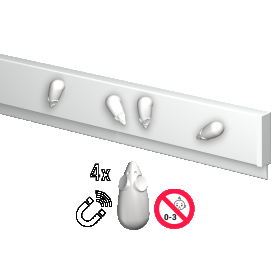 BLANK MAGNETIC RAIL INFO 200 CM (INCLUTED FIXING MATERIAL, AND RAIL PACKAGE) ARTI TEQ 1 - Cimaise Tableau