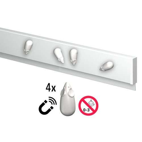 BLANCA MAGNETIC RAIL INFO 200 CM (MATERIAL DE FIXING, Y PACKAGE RAIL) ARTI TEQ 1 - Cimaise Tableau 