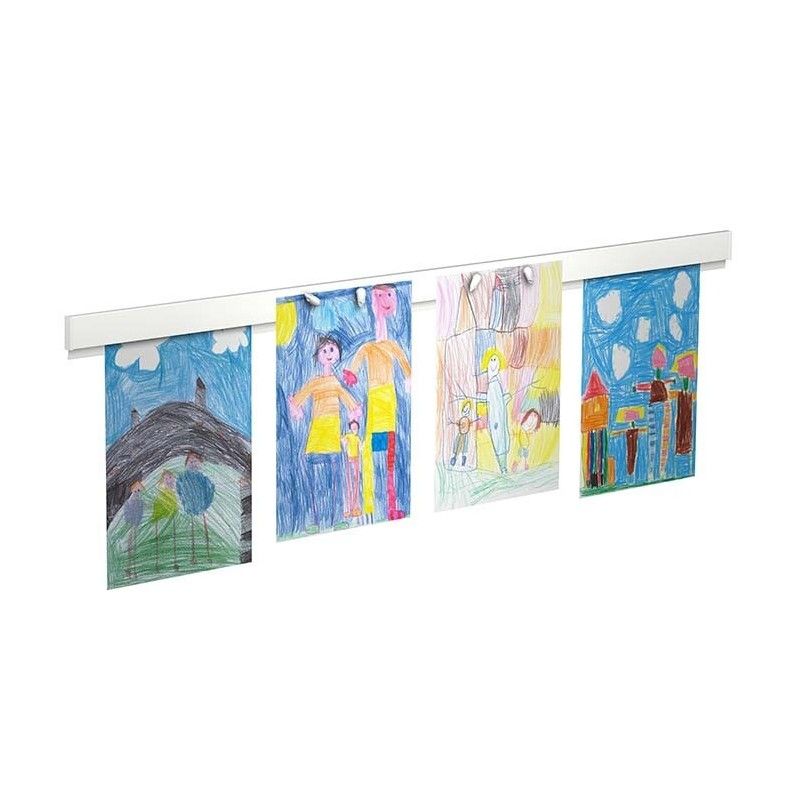 INFO MAGNETSCHIENE WEISS 200 CM (INKL. BEFESTIGUNGSTEILE UND SCHIENENENDEN) ARTI TEQ 5 - Cimaise Tableau 