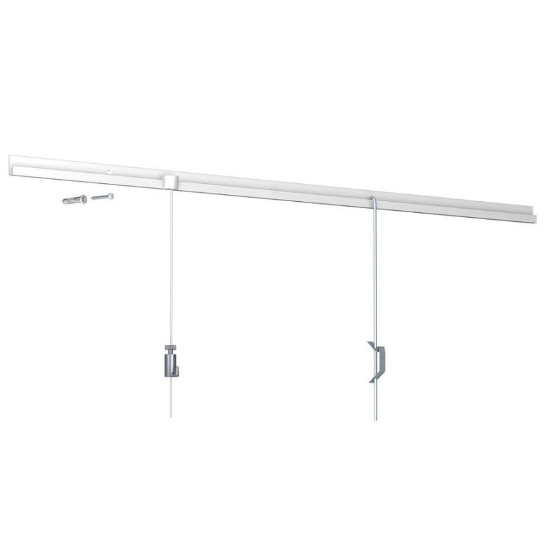 Weißer U-förmiger Stab 2 mm - Bilderschienenbefestigung Artiteq ARTI TEQ 3 - Cimaise Tableau 