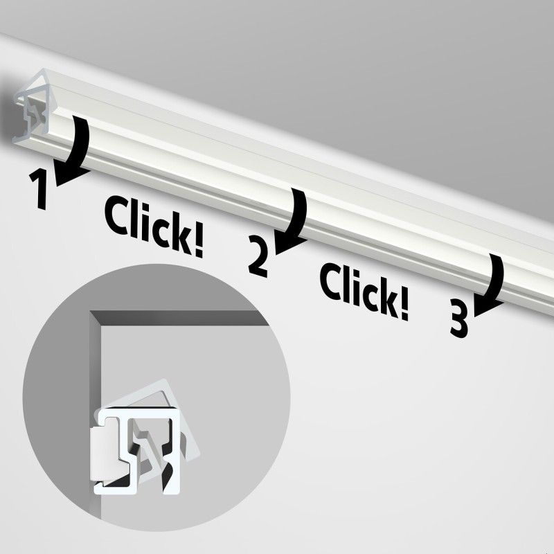 Cimaise contour rail + Clips (Options) ( A coller ou a visse ) - accrochage cimaise tableau artiteq ARTI TEQ 8 - Cimaise Tableau