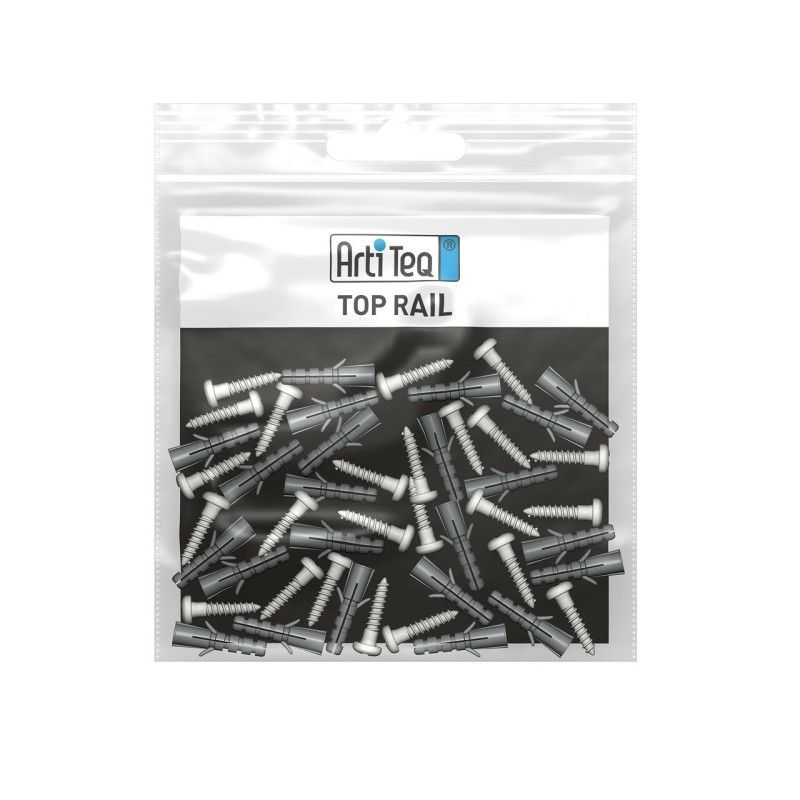 Set di 16 viti + 16 tasselli (PER IL RAIL SUPERIORE) ARTI TEQ 1 - Cimaise Tableau 