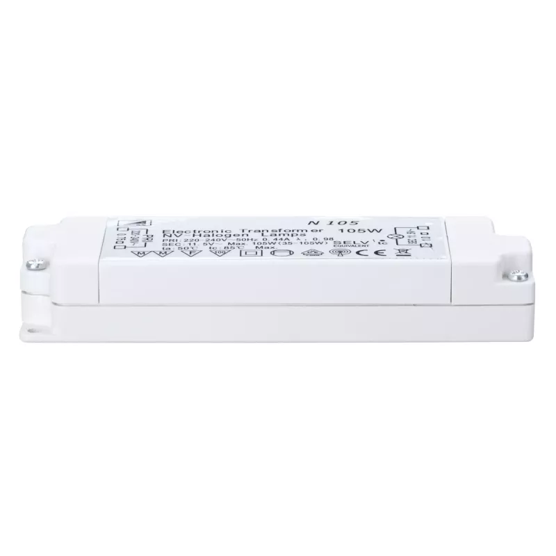 VDE Transfo électronique 35-105 W max. 35-105W 230/12V 105VA - système d'accrochage et décoration