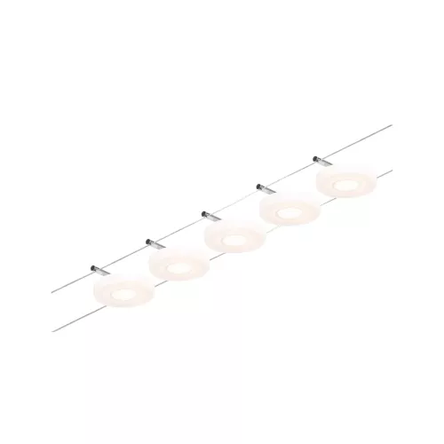 CorDuo LED Kabelsystem DiscLED Basis-Kit 5x200lm 5x4,5W 3000K 230/12V Mattchrom, PAULMANN 25 - Cimaise Tableau 