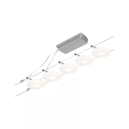 CorDuo LED Kabelsystem DiscLED Basis-Kit 5x200lm 5x4,5W 3000K 230/12V Mattchrom, PAULMANN 26 - Cimaise Tableau 