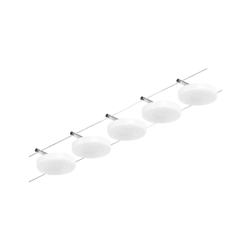 ,CorDuo Système sur câbles LED DiscLED Kit de base 5x200lm 5x4,,5W 3000K 230/12V Chrome mat,,, PAULMANN 27 - Cimaise Tableau 
