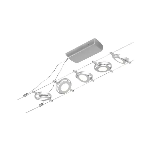 ,CorDuo Système sur câbles LED RoundMac Kit de base 5x200lm 5x4,,5W 3000K 230/12V Chrome mat,,,