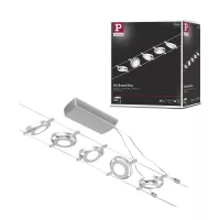 CorDuo LED System an Kabeln RoundMac Basic Kit 5x200lm 5x4,5W 3000K 230/12V Mattchrom,,, - système d'accrochage et décoration - détail 6
