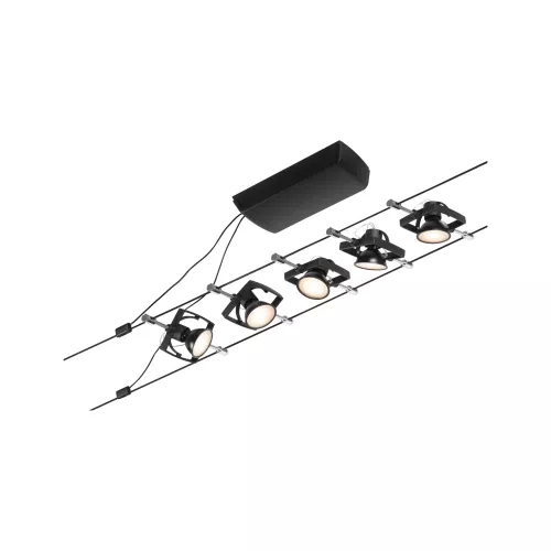 ,CorDuo Système sur câbles Mac II Kit de base GU5,,3 max. 5x10W 230/12V Noir mat,,,