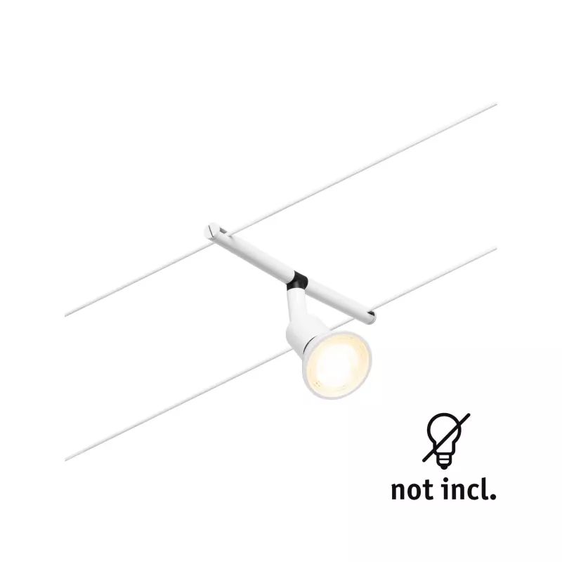 CorDuo Einzel-Salzflecken-Kabelsystem GU5, 3 max. 10W 12V Mattweiß - système d'accrochage et décoration
