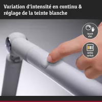 Lámpara de escritorio LED con atenuación de 3 pasos, barra flexible, interruptor blanco, 700 lm, 9,5 W. - système d'accrochage et décoration - détail 8