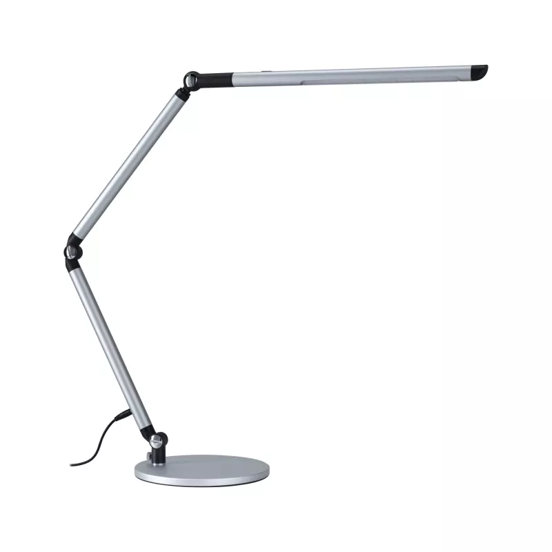 Lámpara de escritorio LED con regulador de intensidad de 3 pasos, barra flexible, interruptor blanco, 700 lm, 9,5 W, color plata