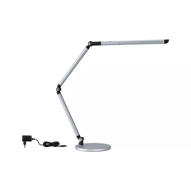Lámpara de escritorio LED con regulador de intensidad de 3 pasos, barra flexible, interruptor blanco, 700 lm, 9,5 W, color plata