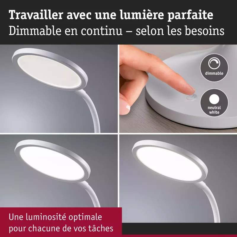 Lampe de bureau LED Mejan 4000K 1200lm 15W PAULMANN 33 - Cimaise Tableau 