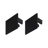 Linion Zubehör Endkappen-Set, 2er-Pack, mattschwarzes Kunststoffmaterial - système d'accrochage et décoration - détail 1