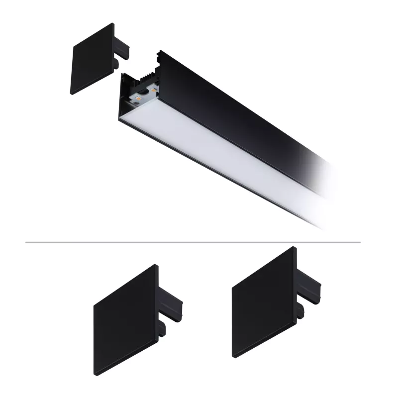Linion Accessories End Caps Kit of 2 Matte Black Plastic Material PAULMANN 5 - Cimaise Tableau 