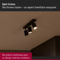 Spotlight Lirena GU10 max. 3x10W Noir mat Métal - système d'accrochage et décoration - détail 4