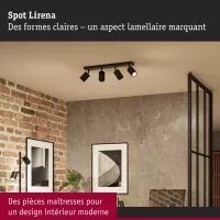 Spotlight Lirena GU10 max. 4x10W Noir mat Métal - système d'accrochage et décoration - détail 4