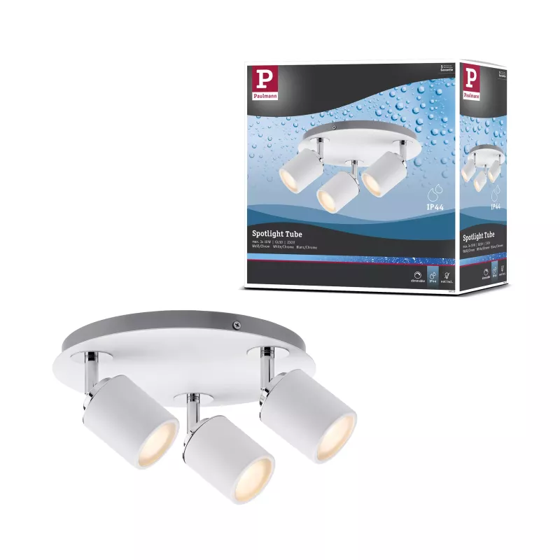 ,Spotlight Tube IP44 GU10 230V max. 3x10W gradable Blanc,,,