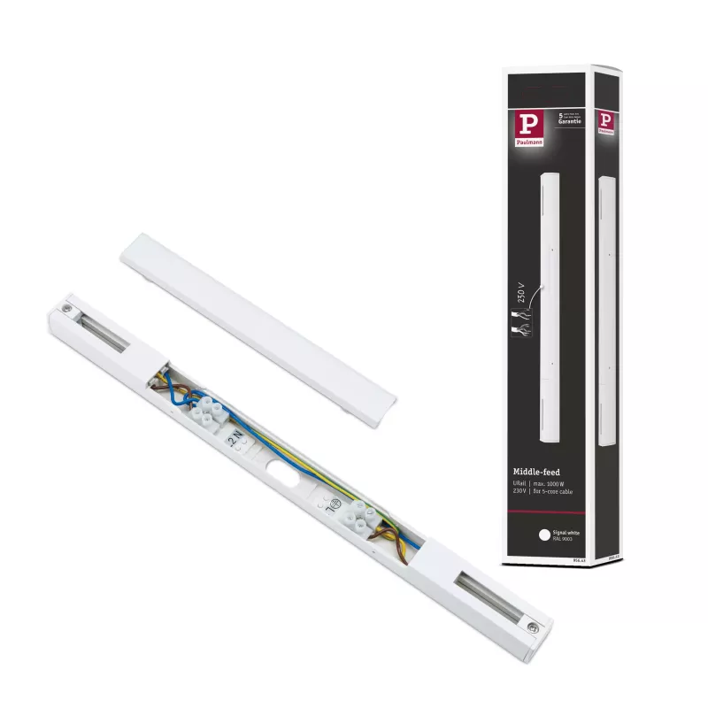 URail Alimentation électrique Centre 304x18mm max. 1000W Blanc signal