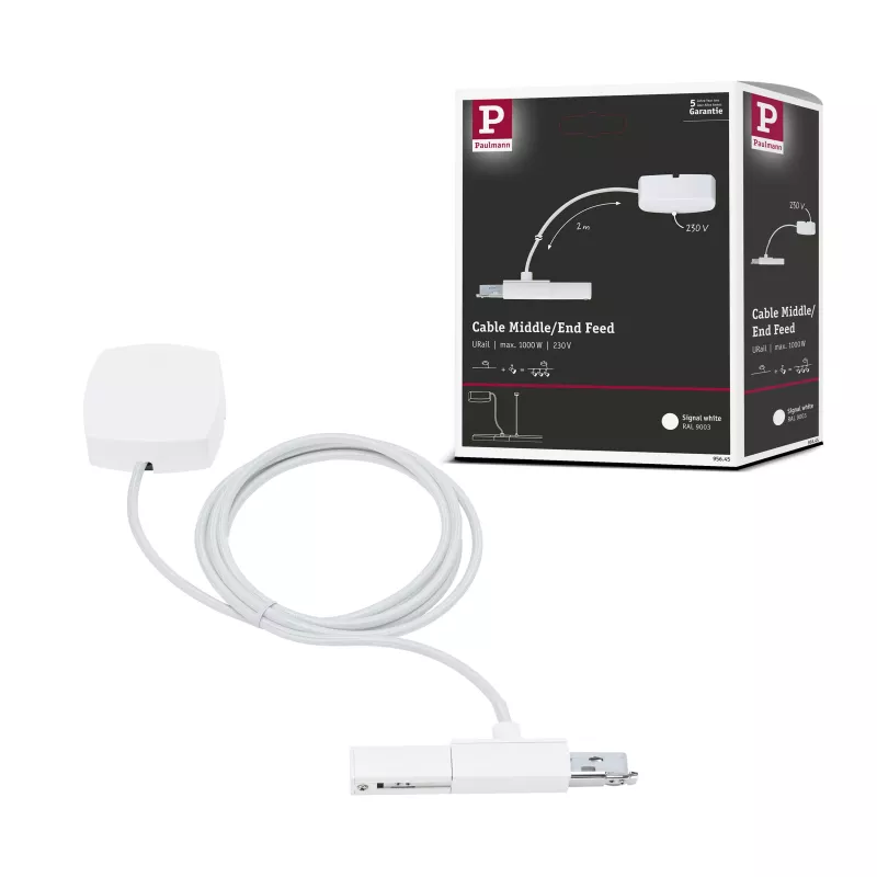 URail Alimentation électrique Câble 2m max. 1000W Blanc signal