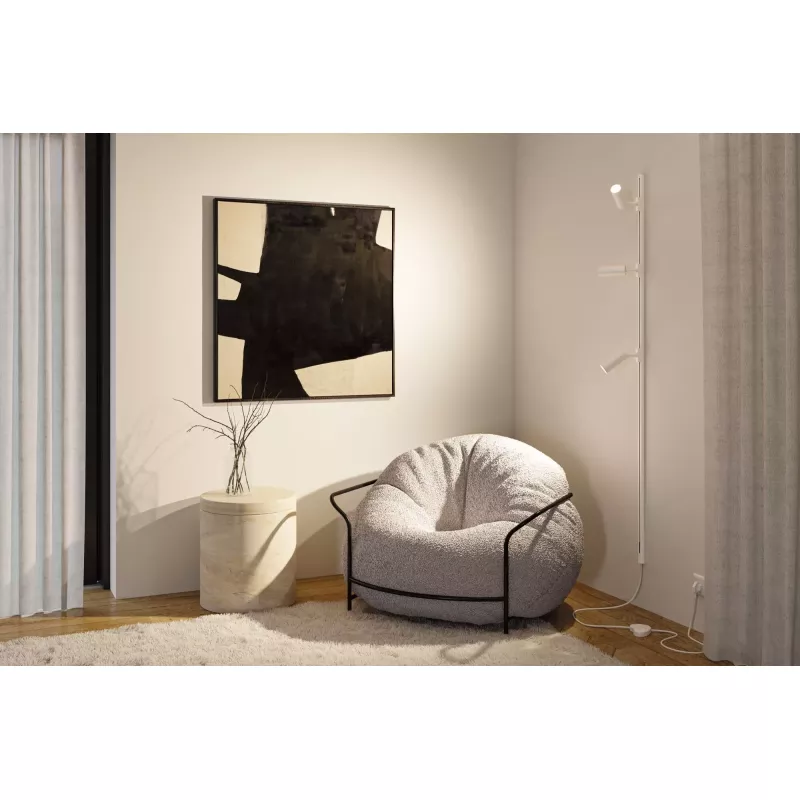 ,URail Alimentation électrique Câble avec interrupteur 2,,4m max. 1000W Blanc signal,