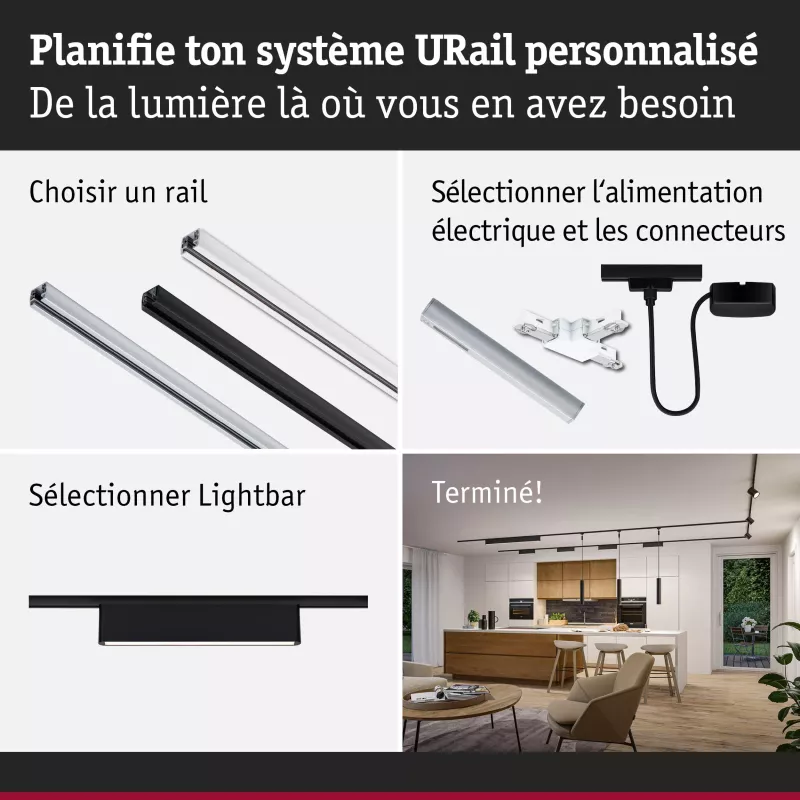 ,URail Lightbar 3-Step-Dim Ceris 800lm 9,,5W 3000K gradable 230V, PAULMANN 21 - Cimaise Tableau 
