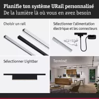 URail Lightbar 3-Step-Dim Zelos 1100lm 10W 4000K dimmable 230V - système d'accrochage et décoration - détail 5