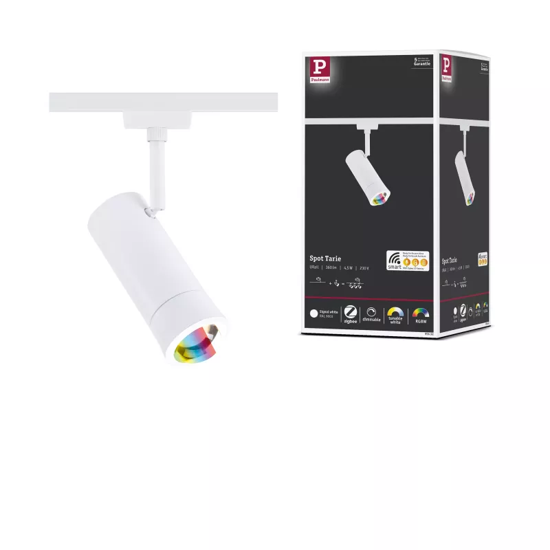 ,URail Spot Smart Home Zigbee 3.0 Tarie RGBW 230lm 4,,5W RGBW+ gradable 230V Blanc signal,