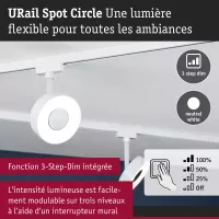URail Spot sur rail 3-Step-Dim Circle 220lm 5W 4000K gradable 230V Blanc signal - système d'accrochage et décoration - détail 6