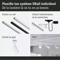 URail Spot sur rail 3-Step-Dim Tubo Spot individuel 150lm 4W 3000K gradable 230V Blanc signal - système d'accrochage et décoration - détail 8