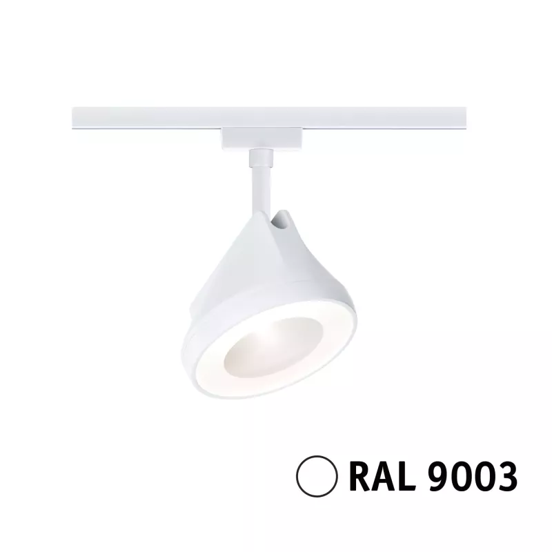 URail Spot sur rail Arena Spot individuel 850lm 15W 2700K gradable 230V Blanc signal