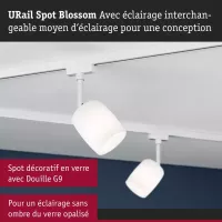 URail-Schienenstrahler Blossom G9, max. 10 W, dimmbar, 230 V, Signalweiß - système d'accrochage et décoration - détail 4