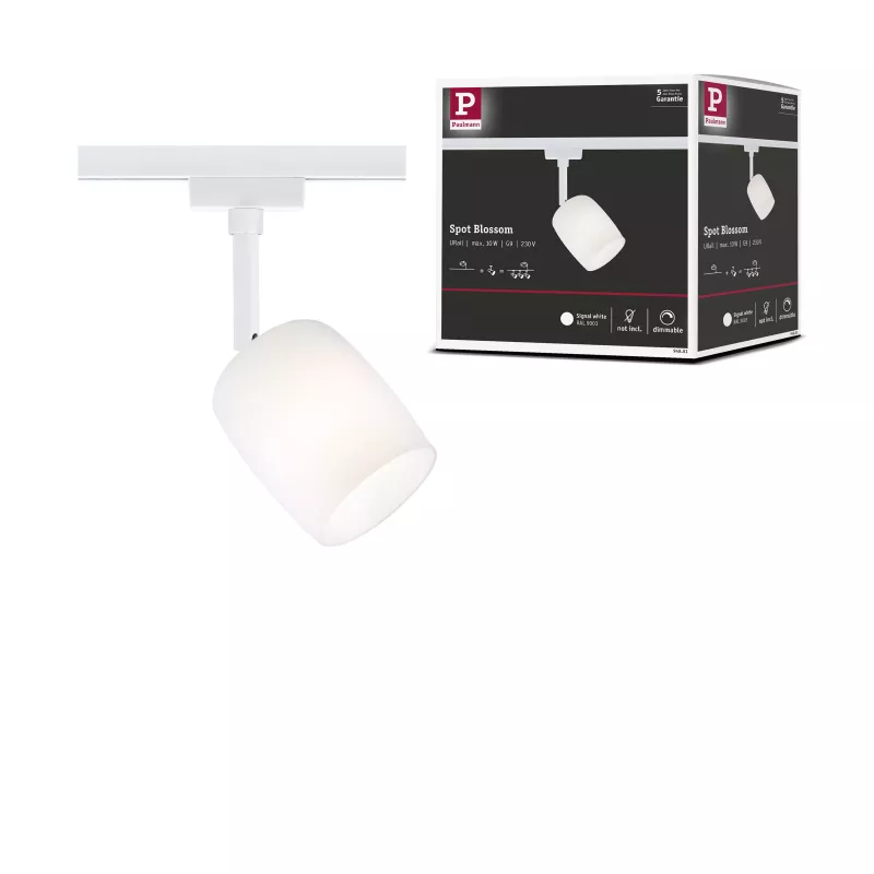 URail Spot sur rail Blossom G9 max. 10W gradable 230V Blanc signal PAULMANN 18 - Cimaise Tableau 