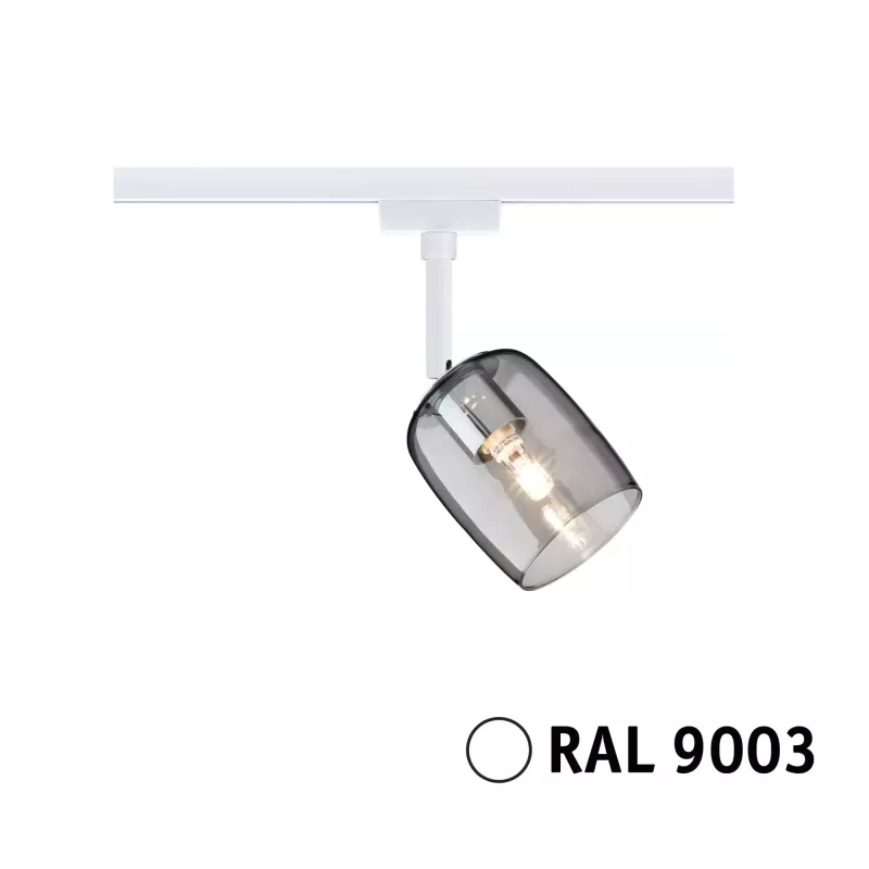 ,URail Spot sur rail Blossom G9 max. 10W gradable 230V Blanc signal,, Verre,