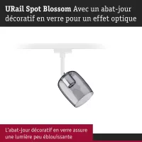 ,URail Spot sur rail Blossom G9 max. 10W gradable 230V Blanc signal,, Verre, - système d'accrochage et décoration - détail 5