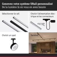 URail Spot sur rail Circle 160lm 5W 2700 - 4000K gradable 230V - système d'accrochage et décoration - détail 8