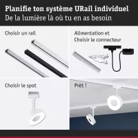 URail Spot sur rail Circle 180lm 5W 3000K gradable 230V Blanc signal - système d'accrochage et décoration - détail 8