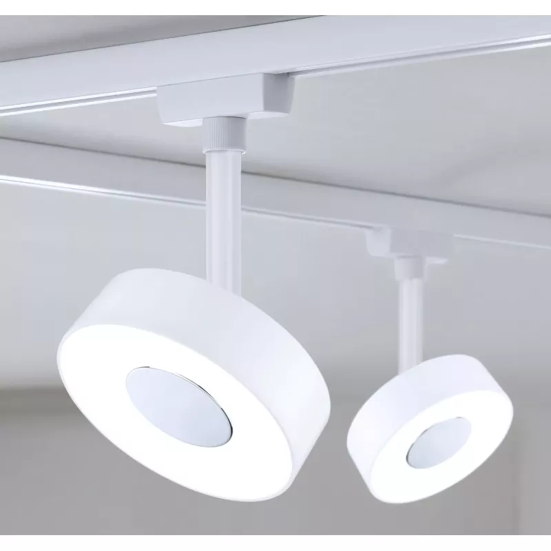 Foco circular para riel URail, 180 lm, 5 W, 3000 K, regulable, 230 V, color blanco señal. PAULMANN 27 - Cimaise Tableau 