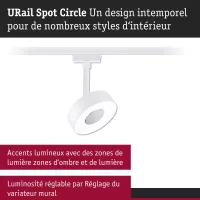 URail Spot sur rail Circle 190lm 5W 4000K gradable 230V Blanc signal - système d'accrochage et décoration - détail 7