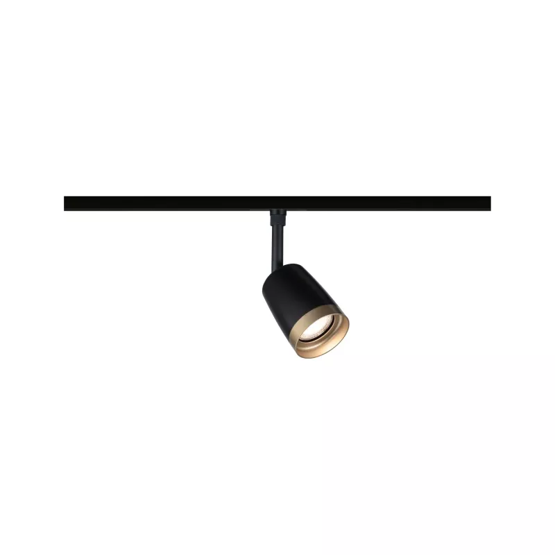 URail Spot on track, individual GU10 spotlight, max. 10W, 230V, matte black, gold - système d'accrochage et décoration