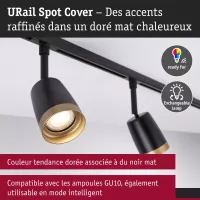 URail Spot auf der Schiene, einzelner GU10-Scheinwerfer, max. 10 W, 230 V, matt schwarz, gold - système d'accrochage et décoration - détail 6