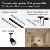 ,URail Spot sur rail Cover Spot individuel GU10 max. 10W 230V Noir mat,, Doré, - système d'accrochage et décoration - détail 8