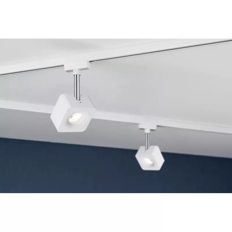 ,URail Schienenstrahler Würfel Einzelstrahler 540lm 8W 2700K dimmbar 230V Weiß,,, PAULMANN 14 - Cimaise Tableau 