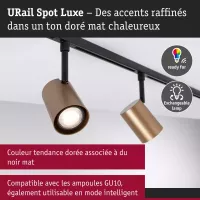 URail Luxus-Schienenstrahler GU10 max. 10W dimmbar 230V Mattgold - système d'accrochage et décoration - détail 6