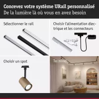 URail Luxus-Schienenstrahler GU10 max. 10W dimmbar 230V Mattgold - système d'accrochage et décoration - détail 8