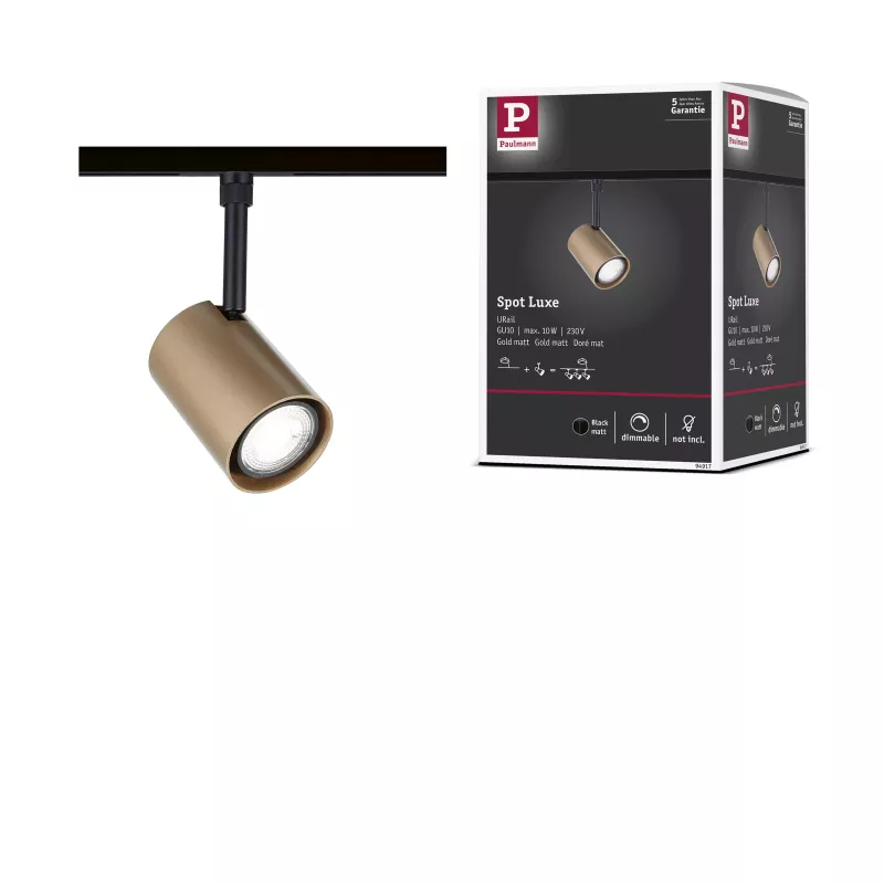 ,URail Spot sur rail Luxe GU10 max. 10W gradable 230V Doré mat,,,