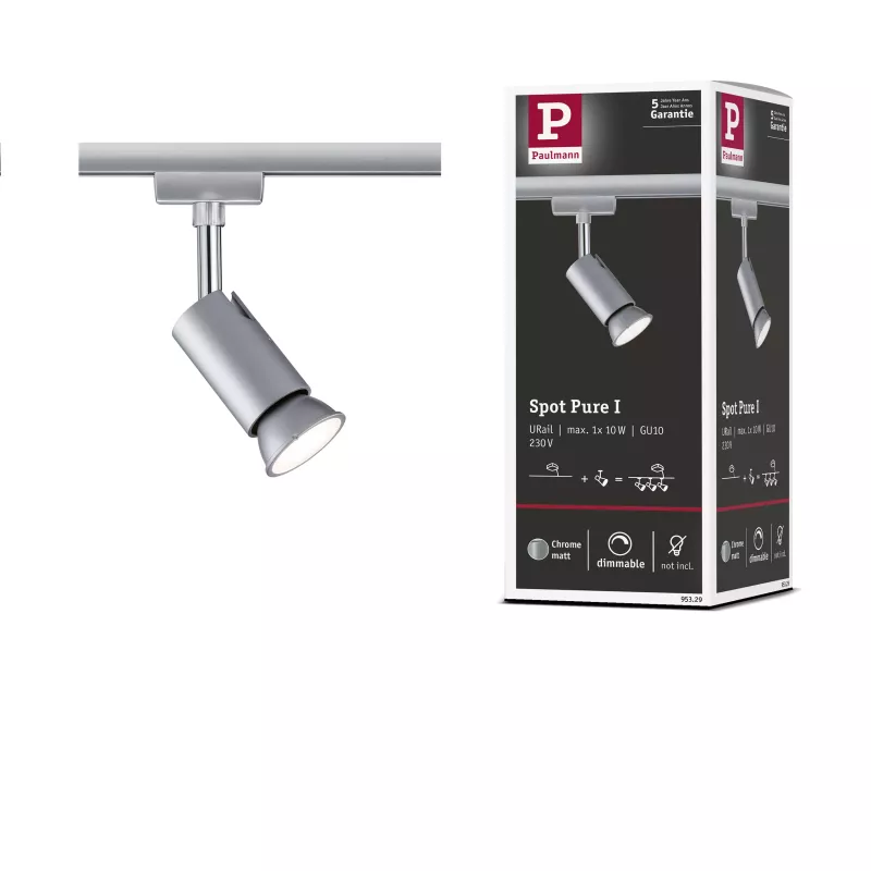 ,URail Spot sur rail Pure I Spot individuel GU10 max. 10W gradable 230V Chrome mat,,,