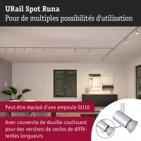 URail Schienenstrahler Runa Einzelstrahler GU10 max. 10W dimmbar 230V - système d'accrochage et décoration - détail 6