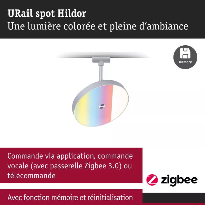 ,URail Schienenstrahler Smart Home Zigbee 3.0 Hildor RGBW 500lm 7,5W RGBW+ dimmbar 230V,